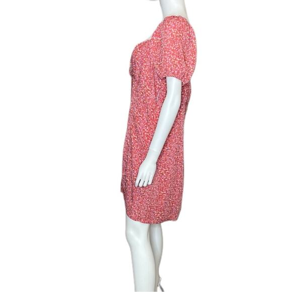 BP. Printed Tie Front Minidress Pink Multi Floral Women’s Sz 1X - Picture 3 of 8